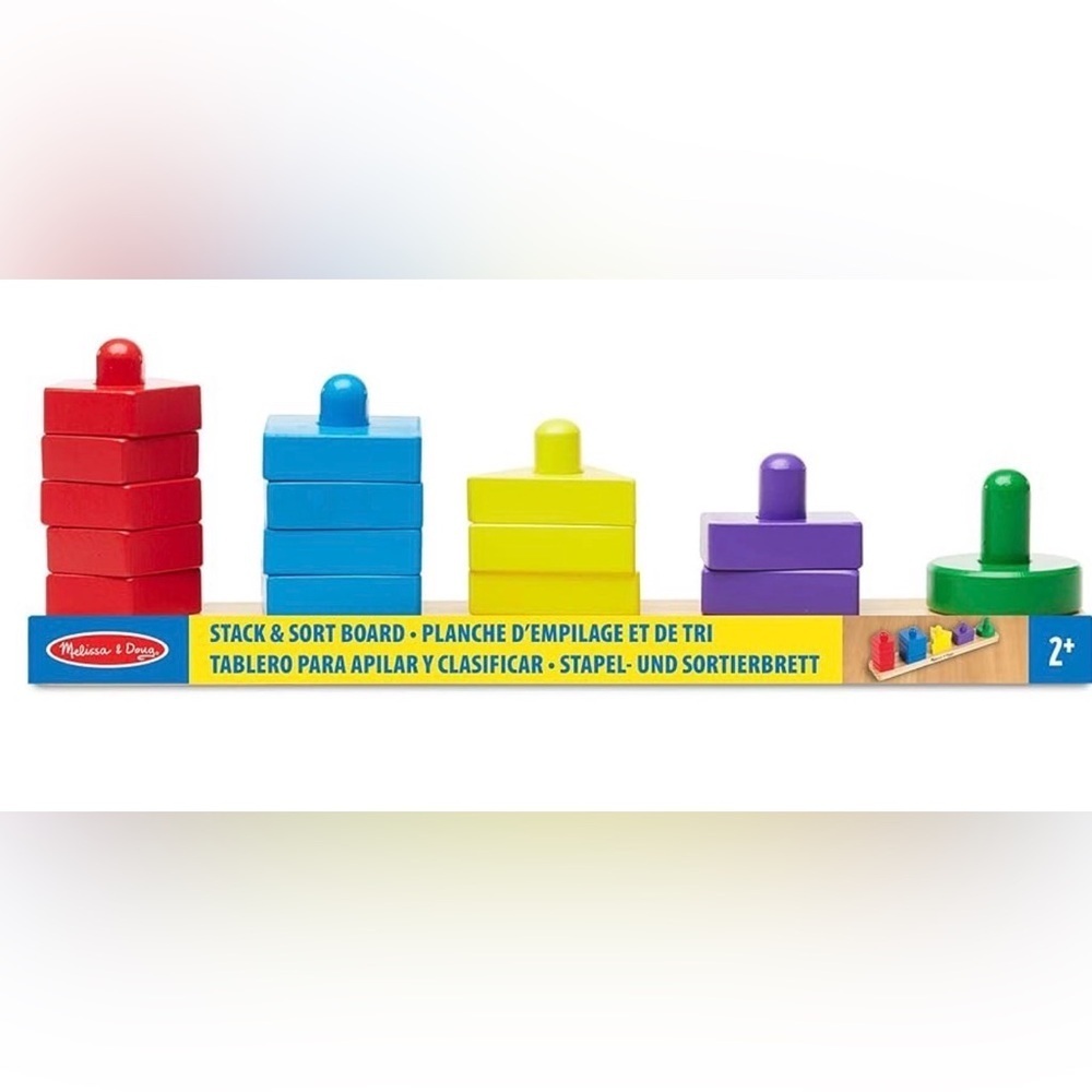 Melissa and Doug stack and sort board new in sealed package 15 solid wood pieces